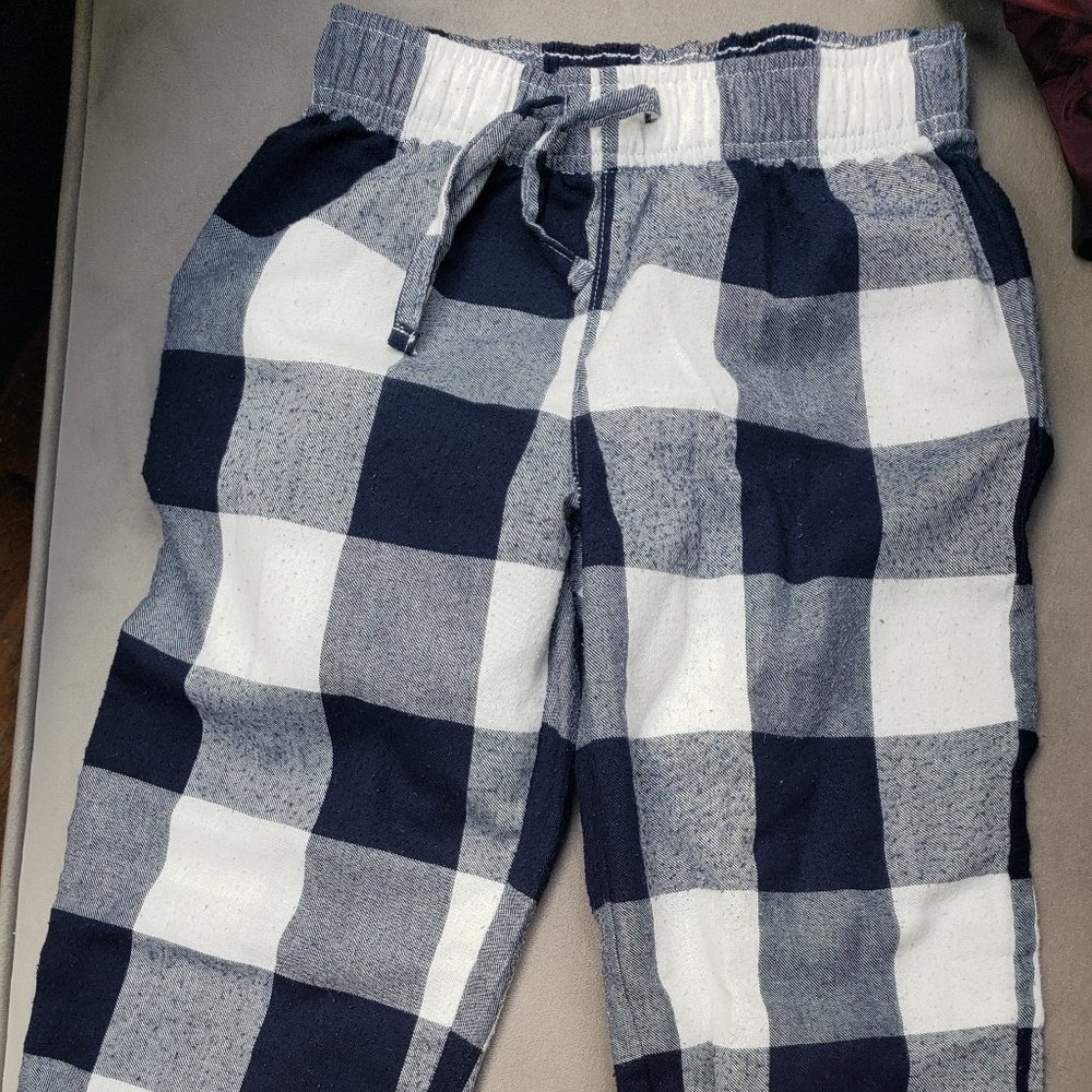 Gap kids jogger lounge pant blue plaid size 8